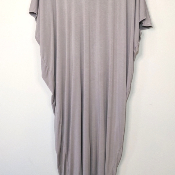 Barefoot Dreams Luxe Milk Jersey Caftan Faded Rose Pewter Petite One Size Dress - Picture 8 of 15
